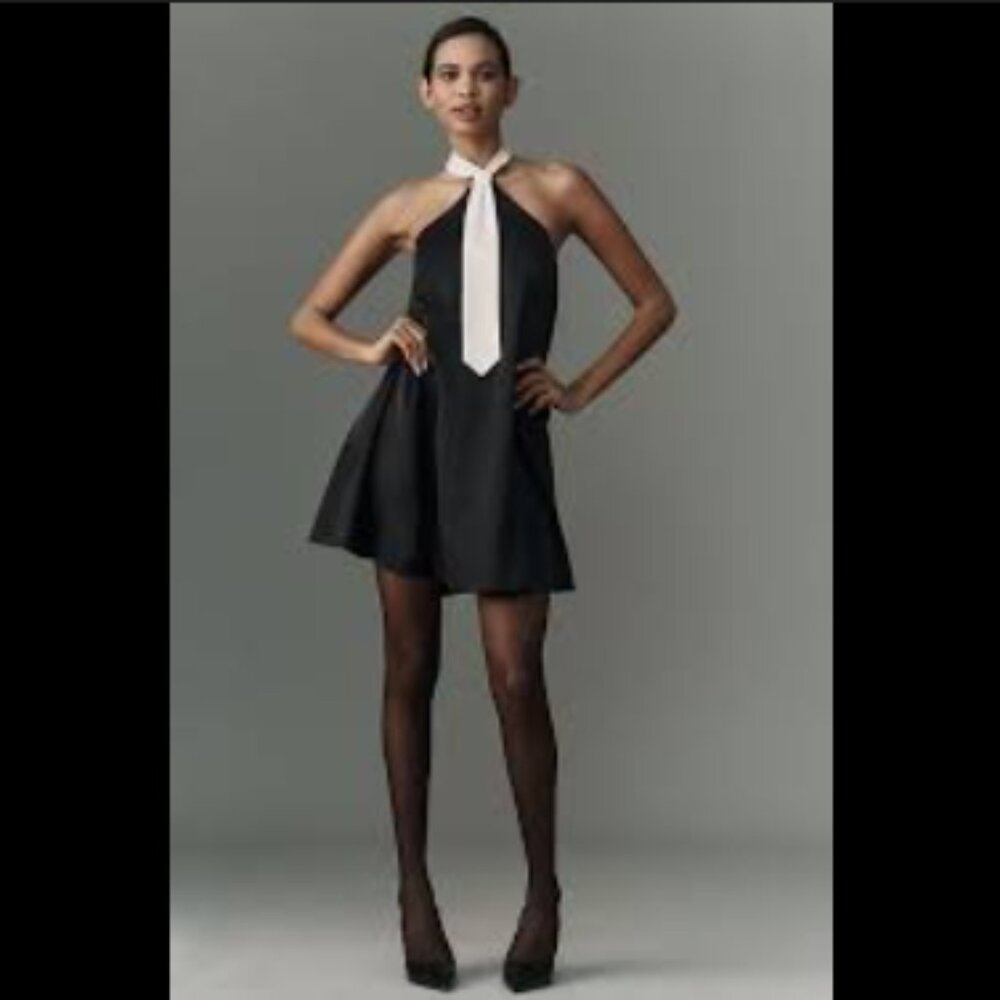 HOST PICK: Brand New by Anthropologie Flat White Tie Halter Mini Dress